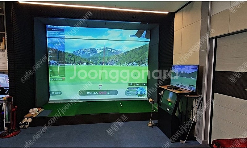 스크린골프 겸 QED프로 타석스크린 스윙분석기 스크린게...--1