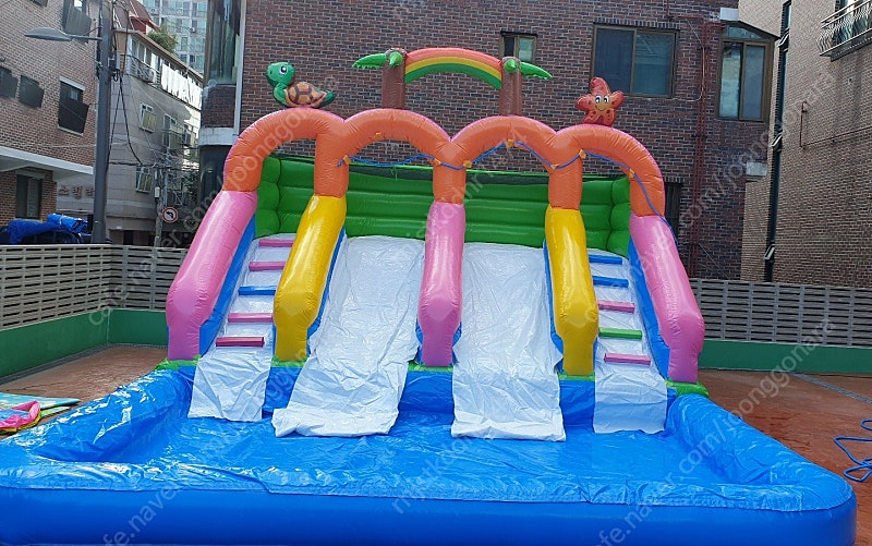 수영장 성당풀장 워터슬라이드 물미끄럼틀 에어바운스 에어수영장 여름성경학교풀장 (에어풀장,이동식수영장,캠프야외풀장,유... 이미지