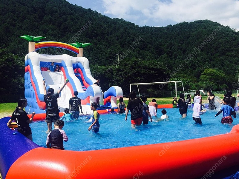 수영장 성당풀장 워터슬라이드 물미끄럼틀 에어바운스 에어수영장 여름성경학교풀장 (에어풀장,이동식수영장,캠프야외풀장,유... 이미지