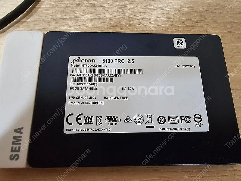 Micron 5100 PRO 960GB 서버용 SSD--0