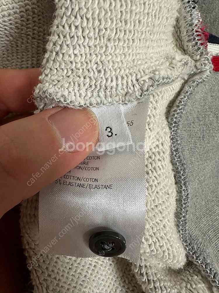 정품 톰브라운 백삼선 후드티 그레이 3 size--7
