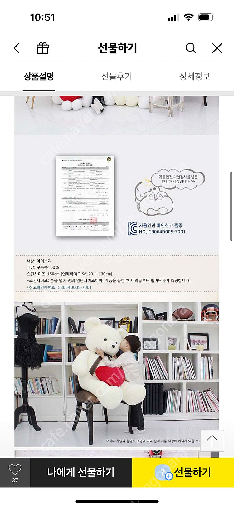 (새 것)기념일 선물 자이언트 스킨150cm 대형 큰곰...--2