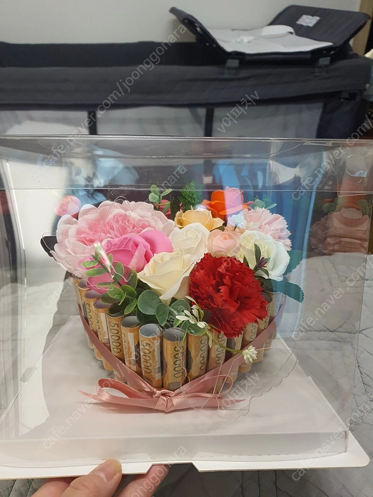 실물이고급스런 플라워 용돈박스 이미지