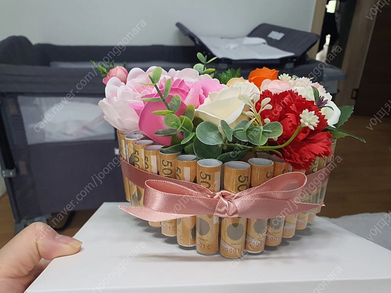 실물이고급스런 플라워 용돈박스 이미지