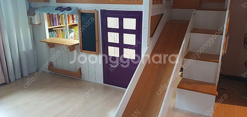 어린이 놀이 침대, 미끄럼틀! 프리미엄 하우스 벙커침대...--3