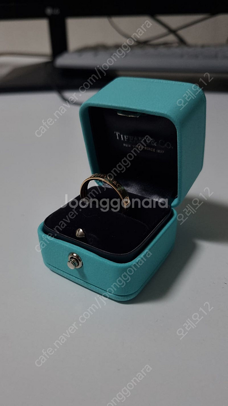 T&co 18K 로즈골드 밴드링 3p 19호 너비4mm--1
