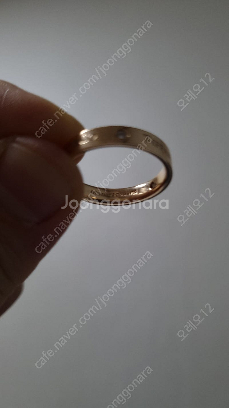 T&co 18K 로즈골드 밴드링 3p 19호 너비4mm--5