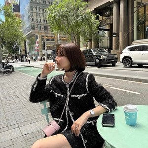 (이번주만 할인) 카디널레드 라인 트위드 셋업 자켓-택O 새상품
