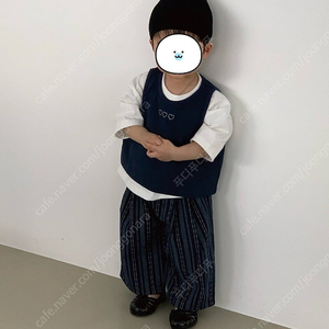 보나츠 (러브레터 레이어드 슬리브리스+스트라이프 투턱 와이드 팬츠) 네이비 S