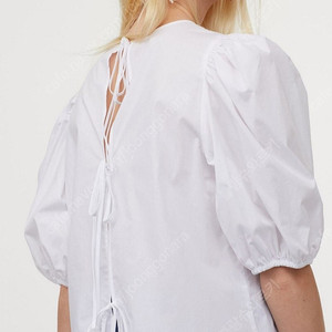 H&M 퍼프 뒷 리본 블라우스 새상품