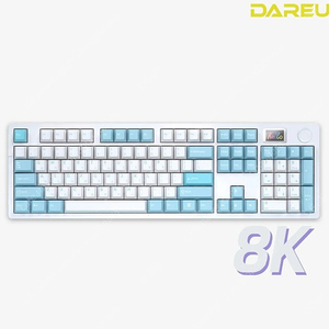 [미개봉] 다얼유 A104PRO 8K 유선 기계식 키보드 게이밍 스노우축 (아이스블루)