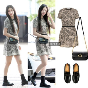 dior 디올맛 뉴진스 로고 프린트 니트원피스