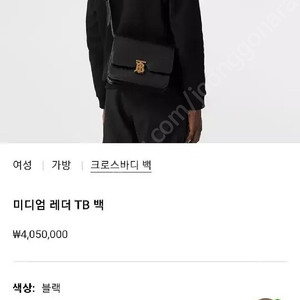버버리 미디엄 레더 tb백 팝니다