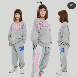 히로 블랭크 나일론 팬츠 핑크160/배색조거팬츠 160