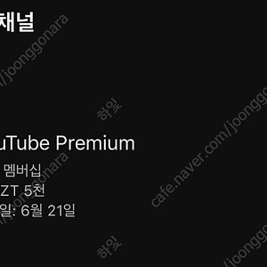 유튜브 프리미엄 가족공유 4명 모집
