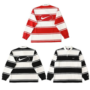 좌쓰 Supreme x Nike Stripe Rugby 슈프림 x 나이키 스트라이프 럭비 블랙, 레드 - 25SS