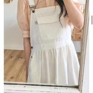 미미부티크 pocket overall skirt 화이트
