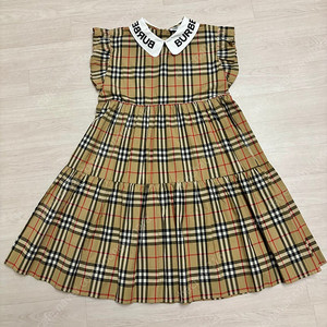 버버리 키즈 카라 로고 프린트 프릴 캉캉 원피스 160