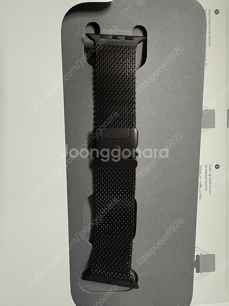 애플워치 정품 밀레니즈 티타늄 블랙 M사이즈 팝니다--0