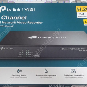 4채널 NVR 녹화기, VIGI NVR1004H-4P [PoE+/하드 미포함] 미개봉품