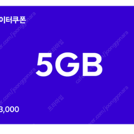 SKT T데이터쿠폰 5GB (등록 후 1년간 사용가능)