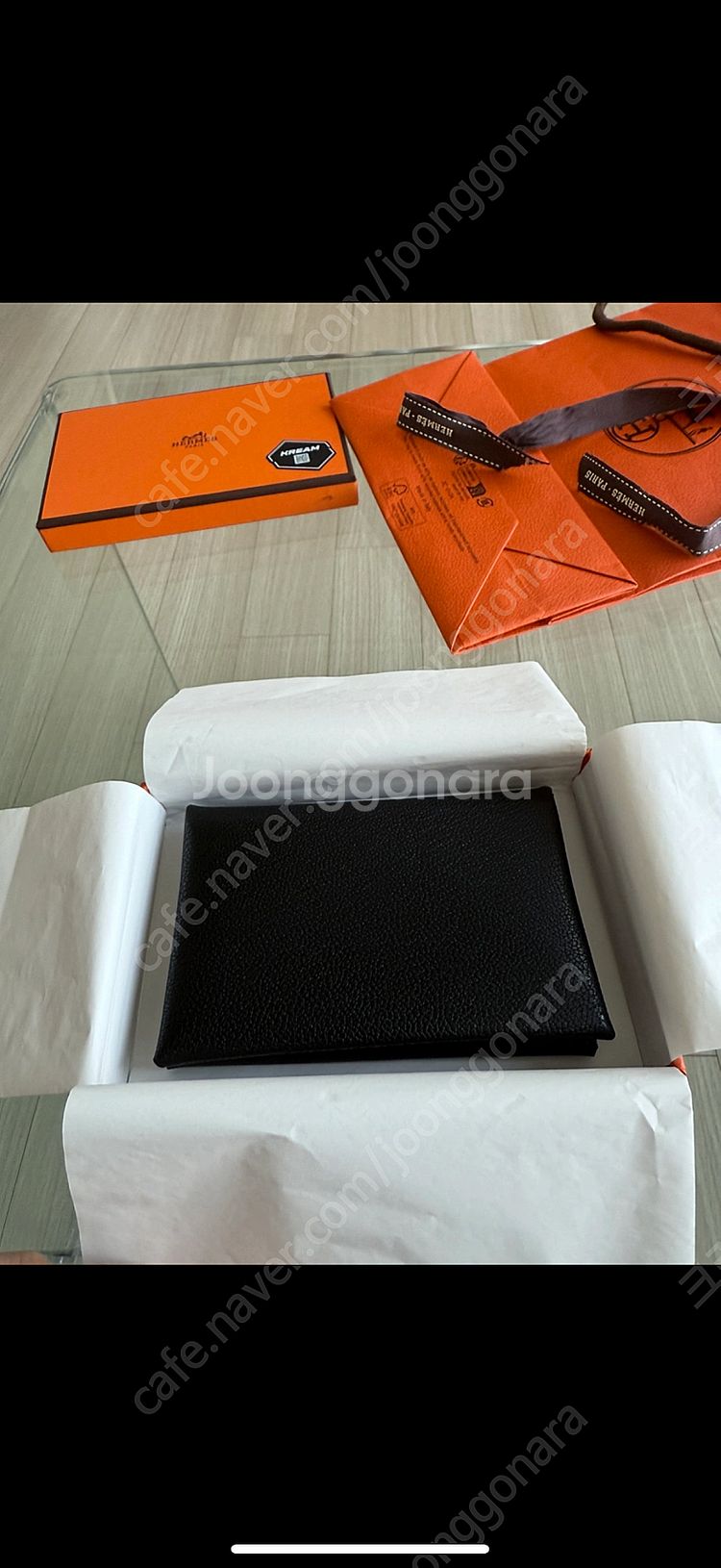 에르메스 칼비 부드러운 가죽 카드지갑 새제품--0