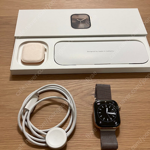 애플워치10 42mm 골드 티타늄 & 골드밀레니즈 루프 GPS + cellular 애플케어등록