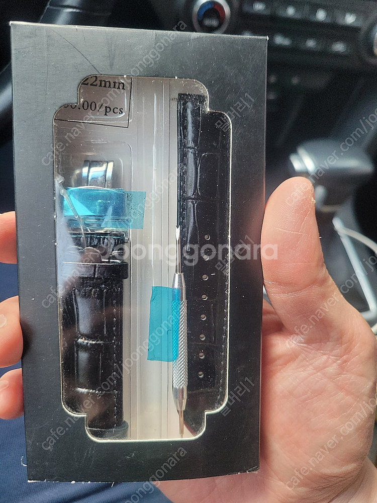 필독 22mm 블랙 가죽 스트랩 시계줄(새상품)--0