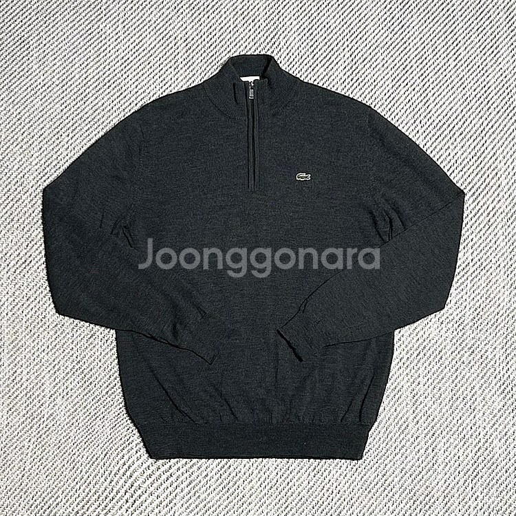 Lacoste 라코스테 다크그레이 반집업 니트 판매합니...--0