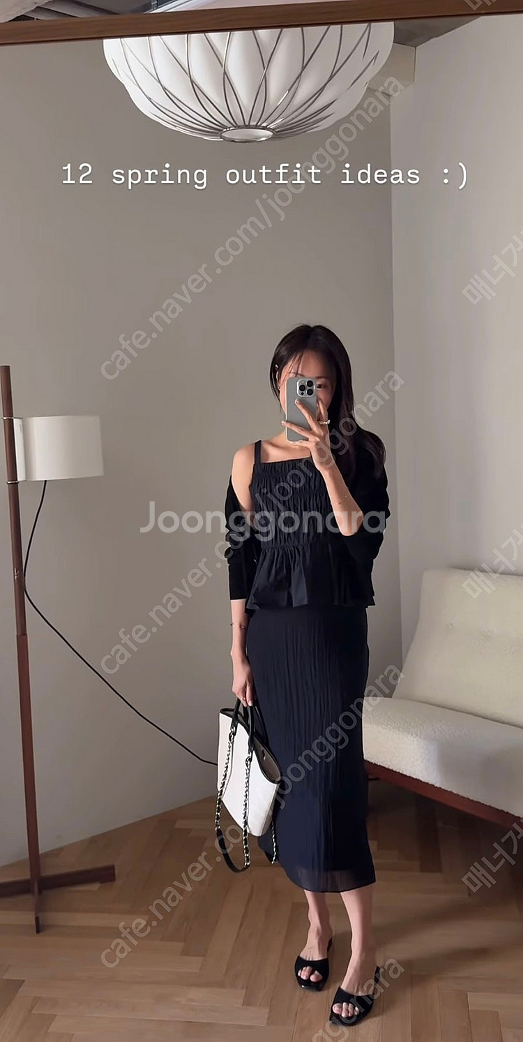 시에sie 벨라 스모크 셔링 블라우스 네이비s 새상품--1