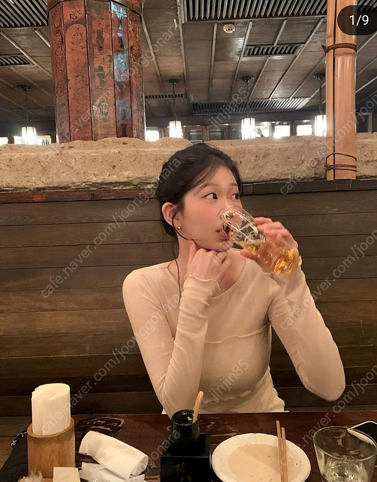 온트 예슬마켓 스프링 레이어드 티(ownt spring layered tee) 피치 색상 판매합니다~! 이미지