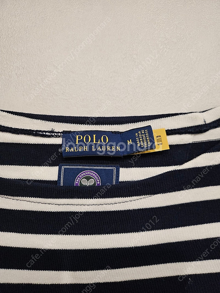 폴로 랄프로렌 윔블던 스트라이프 티셔츠 팝다--5