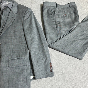 95 / 30 커스텀멜로우 그레이 글렌체크 모헤어 셋업 슈트 정장 블레이져 / 슬랙스