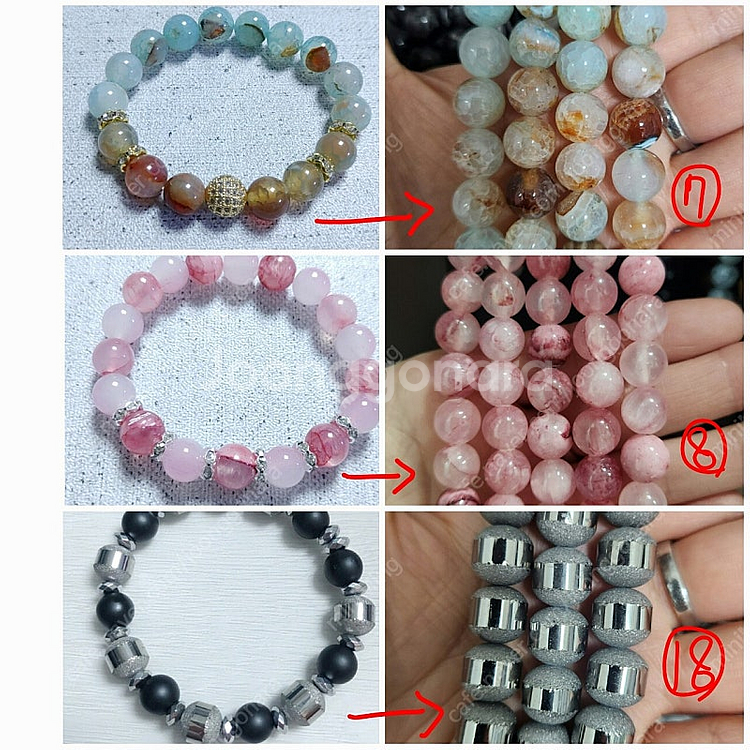 천연원석비즈 10mm 팔찌부자재 담수진주 ,비즈공예부자...--3