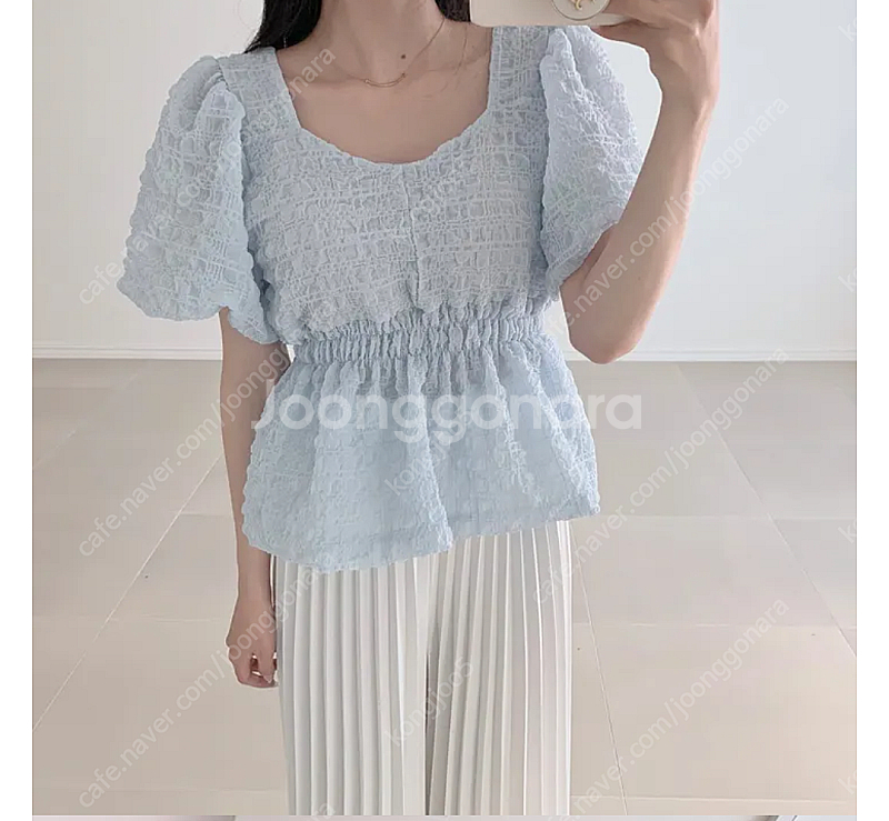 <가격 내림>블라우스 + 플리츠 팬츠 세트로 판매 데일...--2