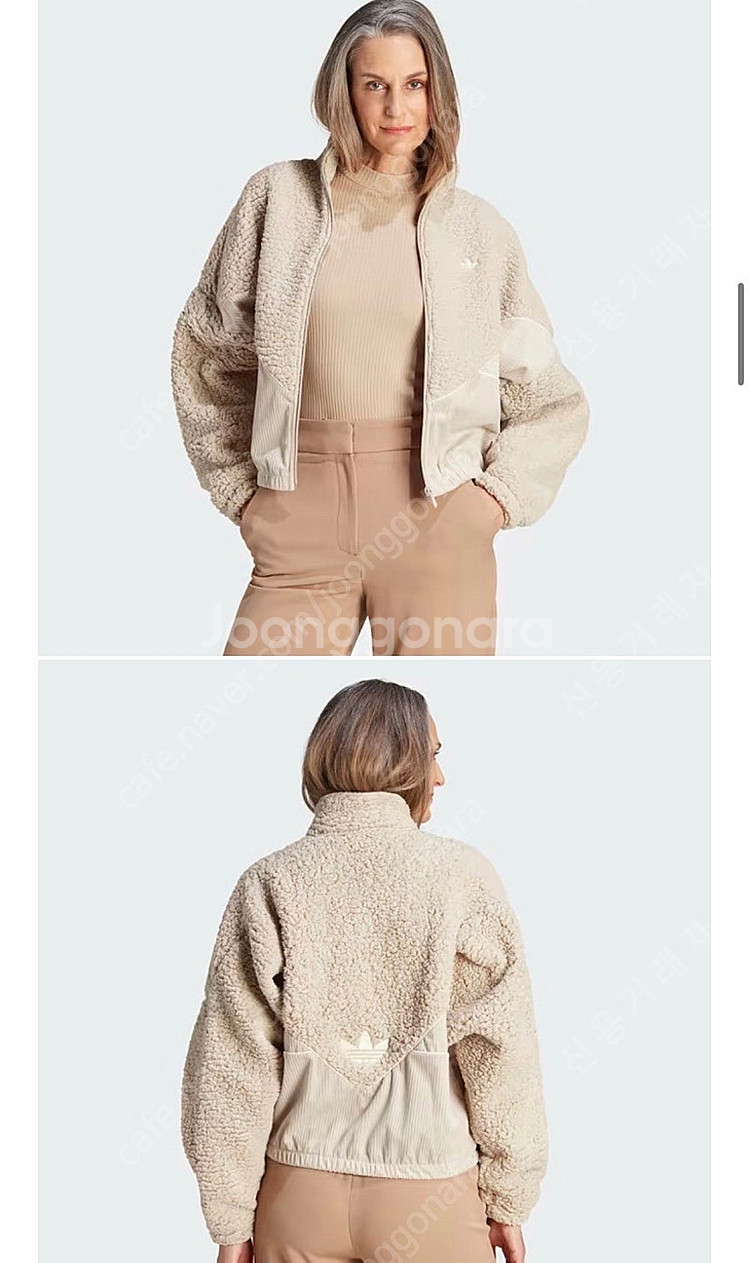 아디다스 아디컬러 코듀로이 플리스 믹스 자켓 원더 베이...--3