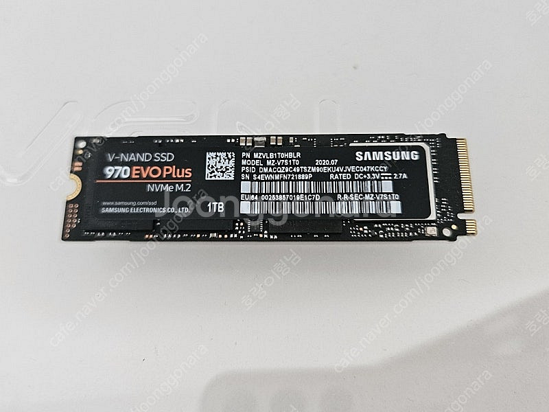 삼성 evo 970 m2 ssd 1테라 판매합니다.--0