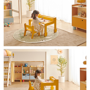 우드레빗 꼬마미술책상 유아책상의자세트
