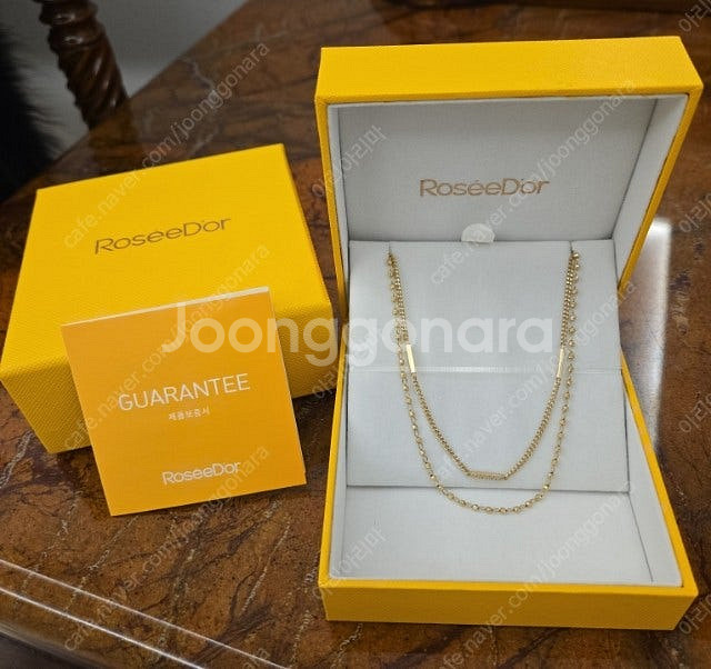 로제도르 14k 두줄 체인 목걸이--5