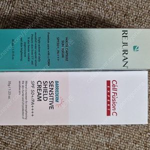 리쥬란 워터캡슐 선 세럼 SPF50+ 40ml 1개 & 셀퓨전씨 엑스퍼트 배리덤 센서티브 쉴드 크림 SPF 50+ 35gm 1개