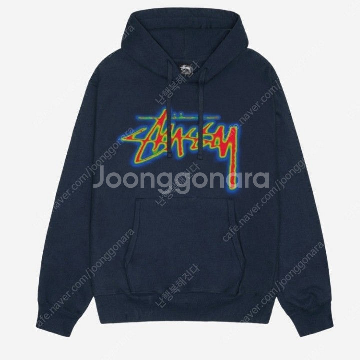 새상품)스투시 스탁 써멀 후드 네이비(M)--0