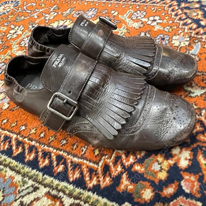 (PRADA) 25ss 프라다 프린지 몽크스트랩 가죽 슈즈