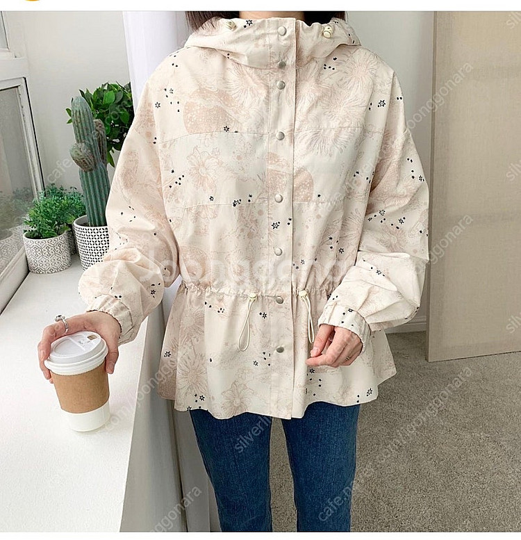 르꼬르망 , 노구김플라워점퍼야상 새상품--0