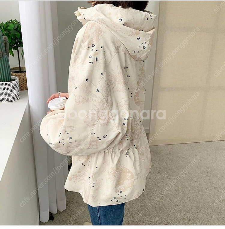 르꼬르망 , 노구김플라워점퍼야상 새상품--2