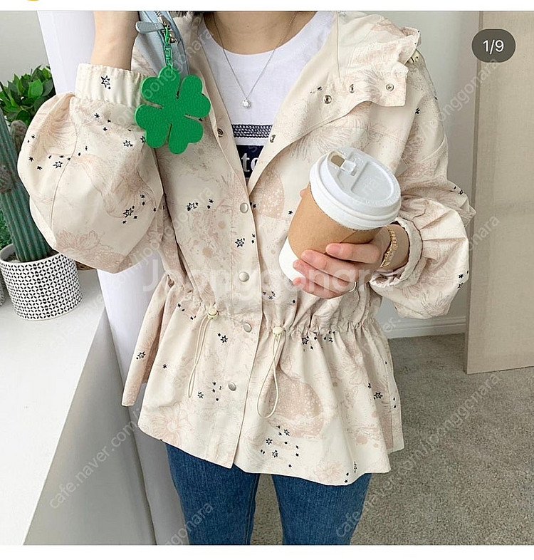 르꼬르망 , 노구김플라워점퍼야상 새상품--3