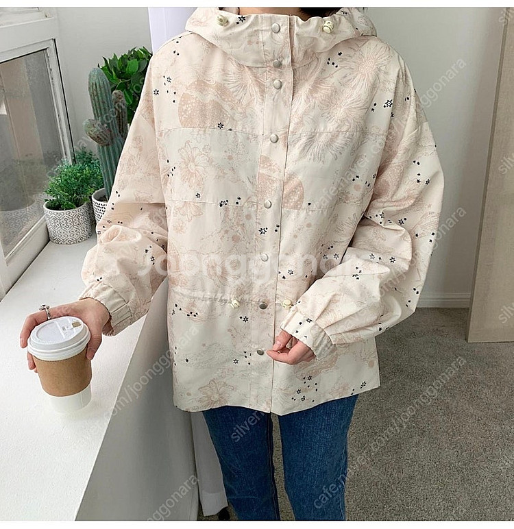 르꼬르망 , 노구김플라워점퍼야상 새상품--6