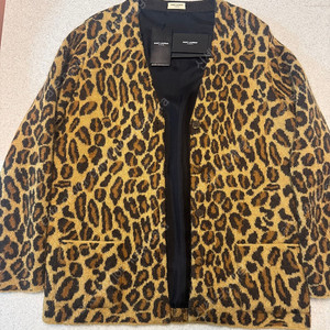 생로랑 레오파드 모헤어 가디건 M