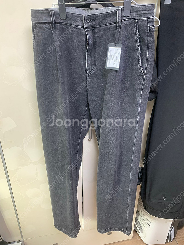 시스템옴므 워시드 원턱 스트레이트 데님--0