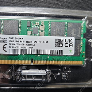 SK 하이닉스 노트북 메모리 PC5 16GB 1RX8 5600B 팝니다.