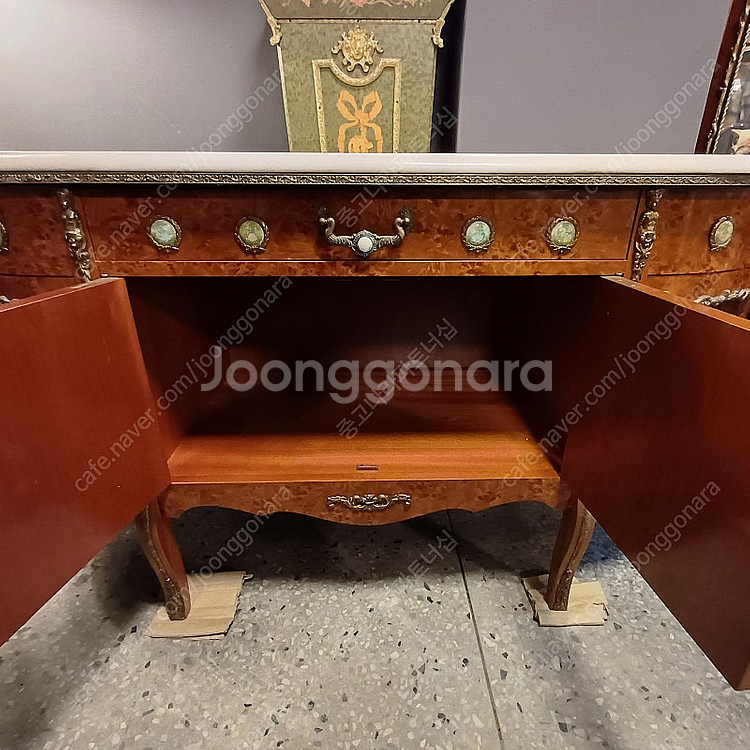 빈티지 이태리 명화 포인트 대리석 콘솔장--2